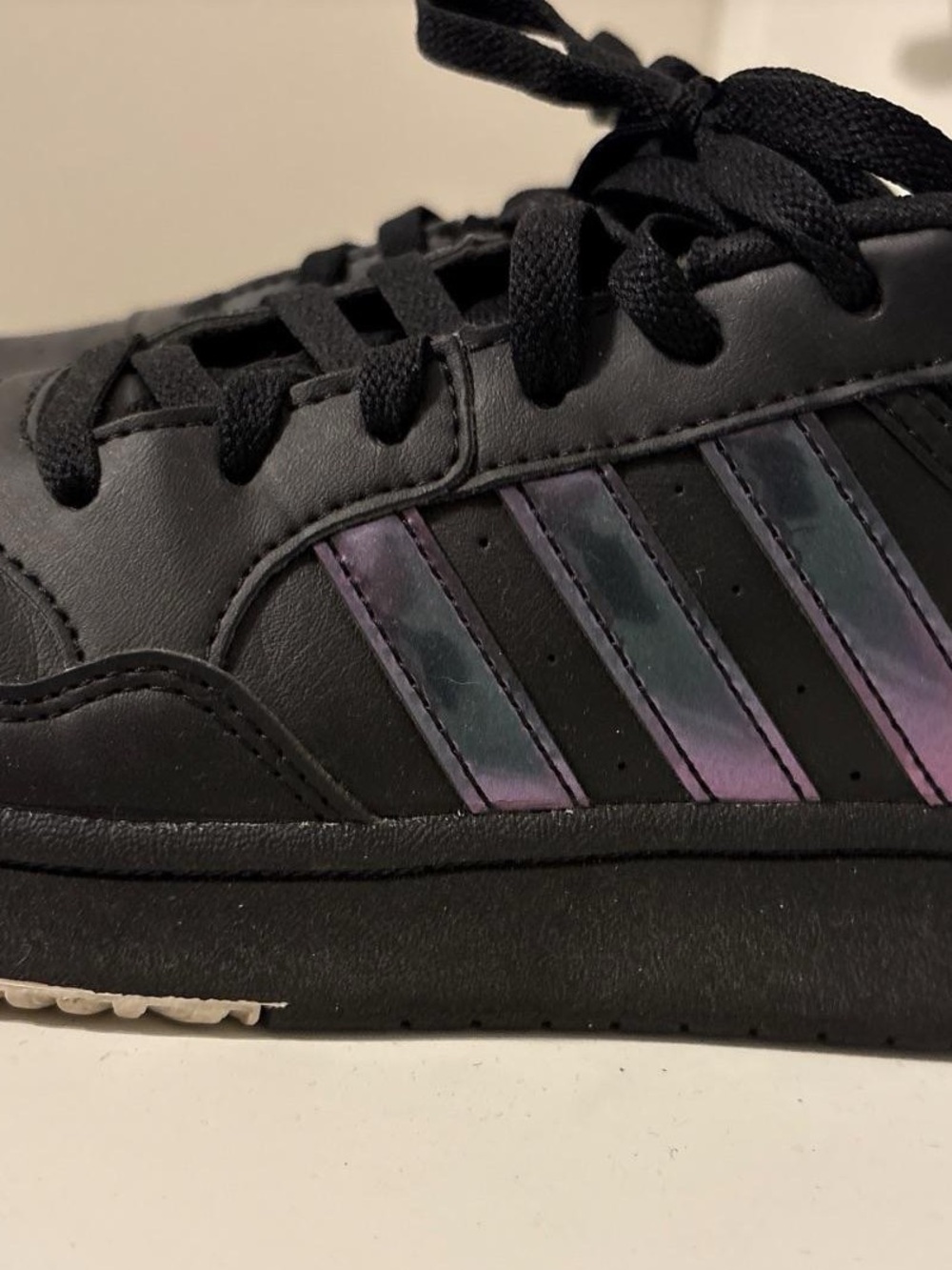 adidas Black Sneaker with Holographic Accent
